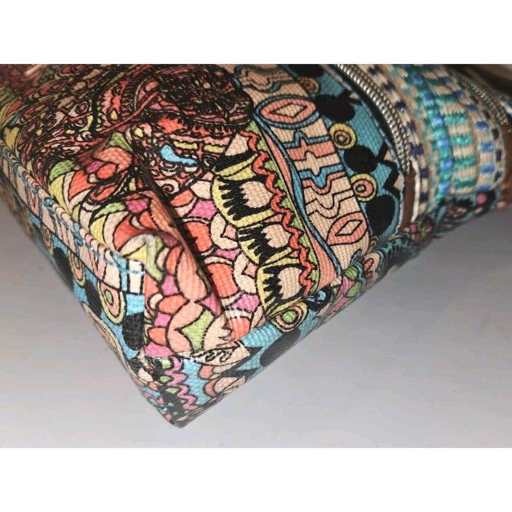 SAKROOTS Printed Triple Zip Crossbody Blue Multi 12x9.5x2 - Picture 7 of 10